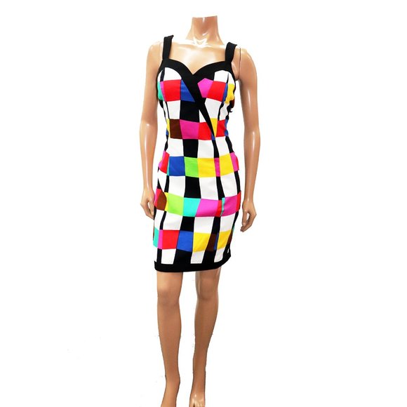 Leslie Fay SWEET HEART checkered FITTED wiggle dress Size 8/ 10 - Picture 2 of 7